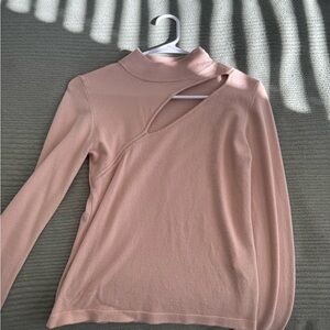 Forever 21 Blush Pink Cut-Out Long Sleeve Top